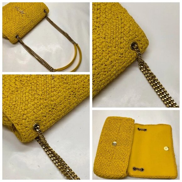 Saint Laurent Shoulder Bag Yellow Straw 995-070325 - Picture 7 of 13